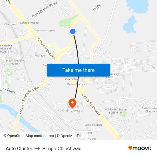 Auto Cluster to Pimpri Chinchwad map