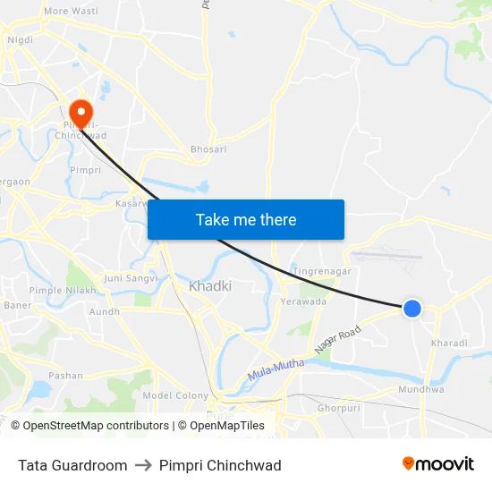 Tata Guardroom to Pimpri Chinchwad map