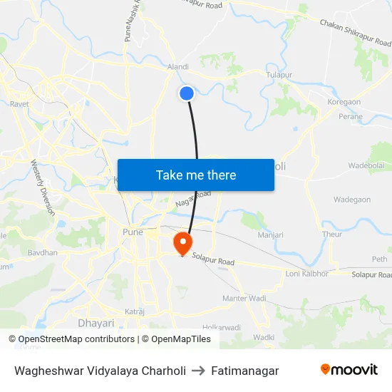 वाघेश्वर विद्यालय चाऱहोली to फातिमानगर map