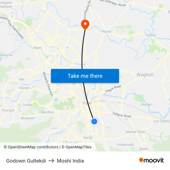 Godown Gultekdi to Moshi India map