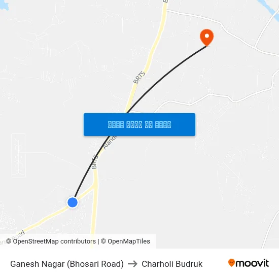 गणेश नगर (भोसरी रोड) to चरहोली बुद्रुक map
