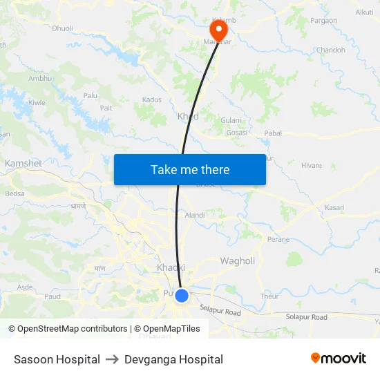 सासून अस्पताल to देवगंगा अस्पताल map
