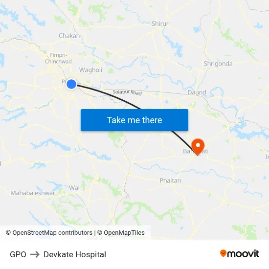 जीपीओ to देवकाटे अस्पताल map