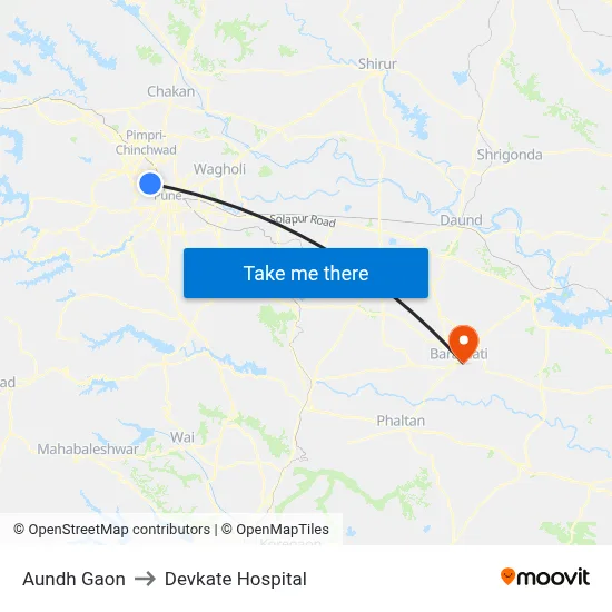 आउंध गाव to देवकाटे अस्पताल map
