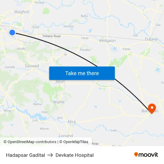 हडपसर गडीटाल to देवकाटे अस्पताल map