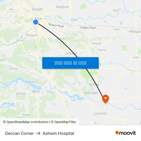 डेक्कन कॉर्नर to अश्विन अस्पताल map