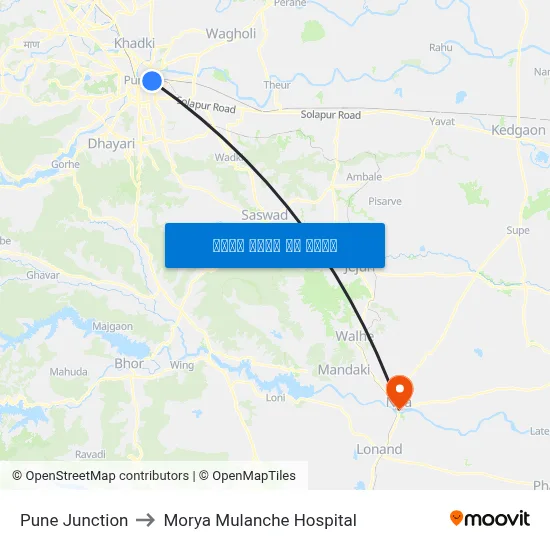 पुणे जंक्शन to मोर्या मुलांचे अस्पताल map