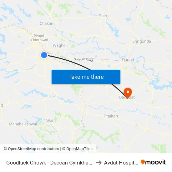 Goodluck Chowk - Deccan Gymkhana to अवदुत अस्पताल map