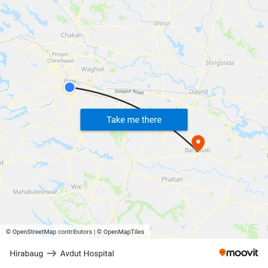 हीराबाग to अवदुत अस्पताल map