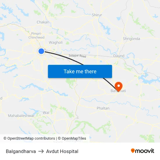 बालगंधर्व to अवदुत अस्पताल map