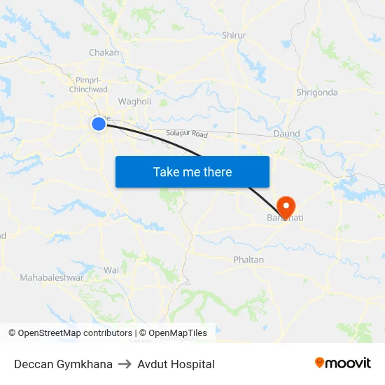 डेक्कन जिमखाना to अवदुत अस्पताल map