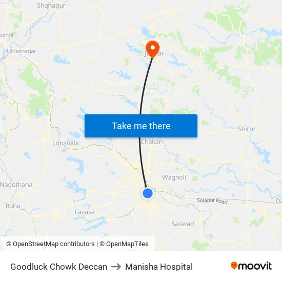 गुडलक चौक डेक्कन to मनीषा अस्पताल map