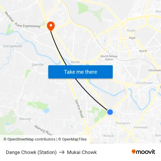 Dange Chowk (Station) to Mukai Chowk map