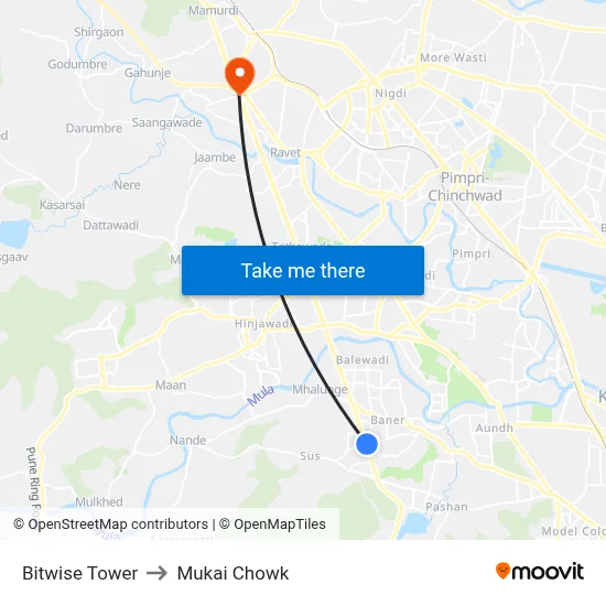 बिटवाइज टॉवर to Mukai Chowk map