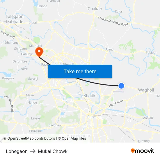 लोहगाव to Mukai Chowk map