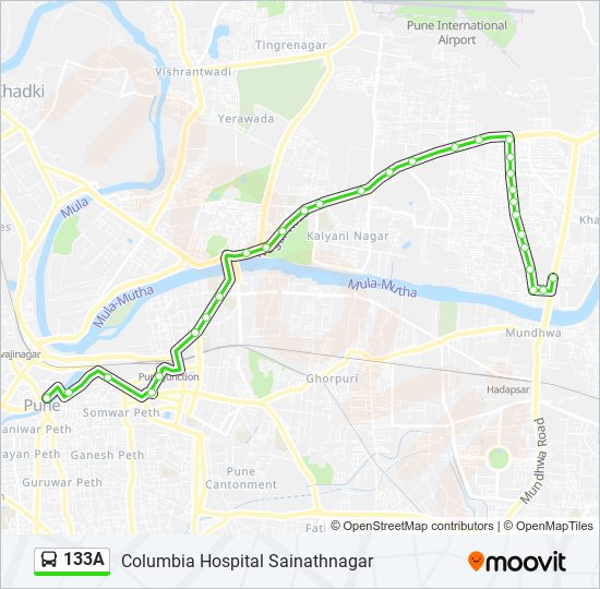 133A bus Line Map