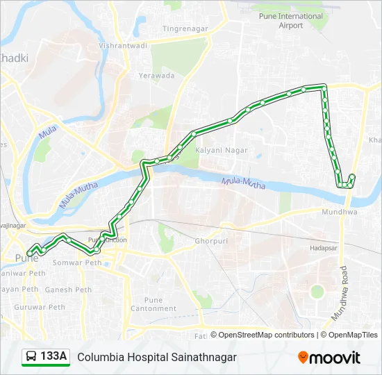 133A Bus Line Map