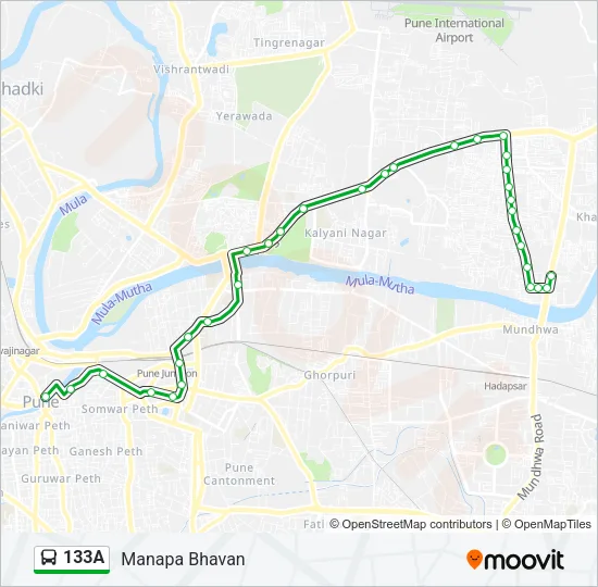 133A Bus Line Map