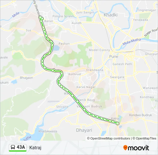43A Bus Line Map