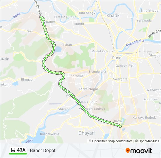 43A bus Line Map