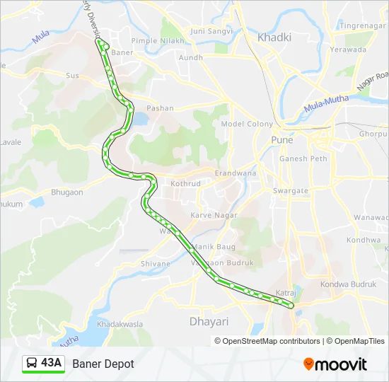 43A Bus Line Map