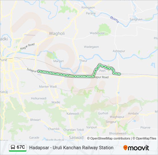 67C Bus Line Map