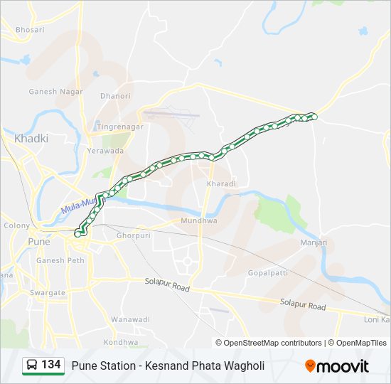 134 Bus Line Map