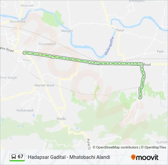 67 Bus Line Map