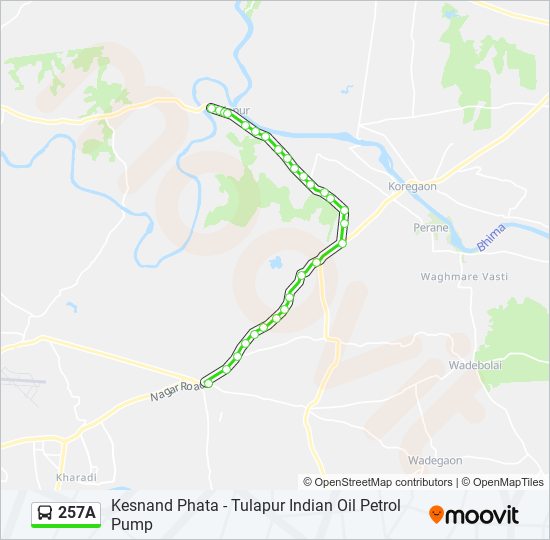 257A bus Line Map