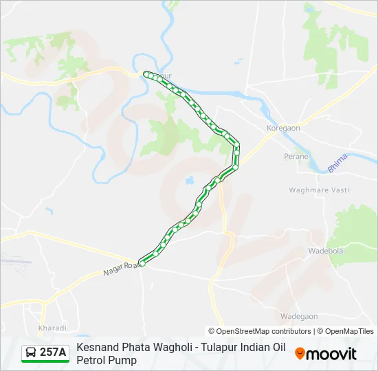 257A Bus Line Map