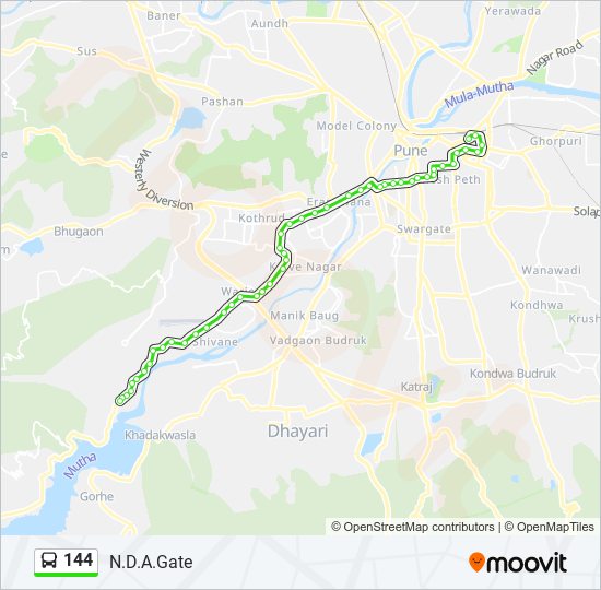 144 bus Line Map