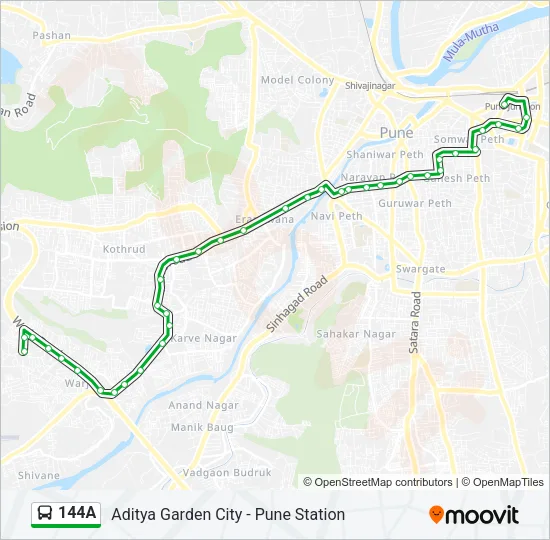 144A Bus Line Map