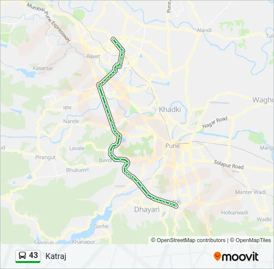 43 Bus Line Map