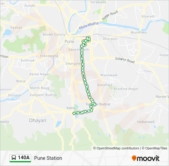 140A Bus Line Map