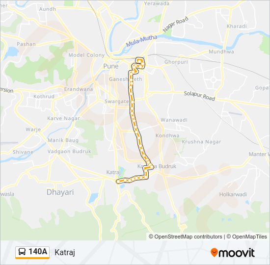 140A Bus Line Map