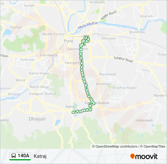 140A Bus Line Map