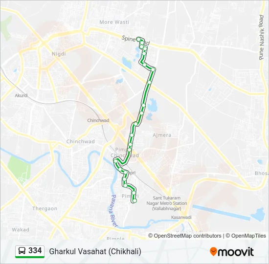 334 Bus Line Map