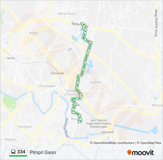 334 bus Line Map