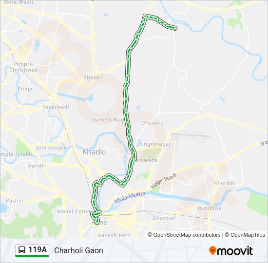 119A Bus Line Map