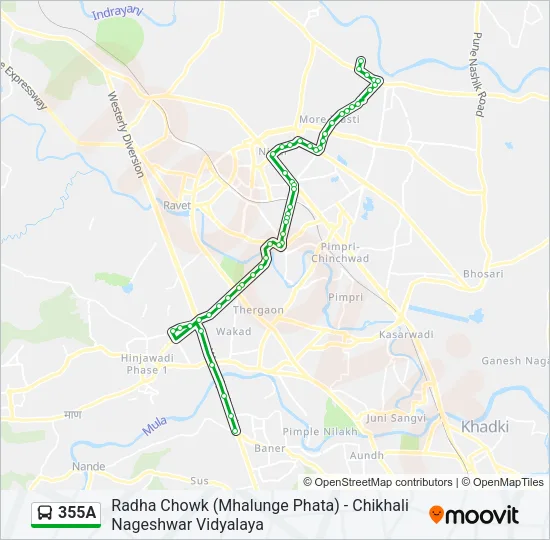 355A Bus Line Map