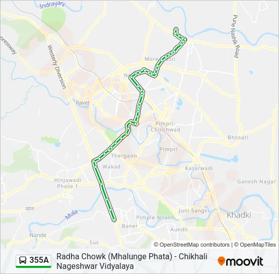 355A Bus Line Map