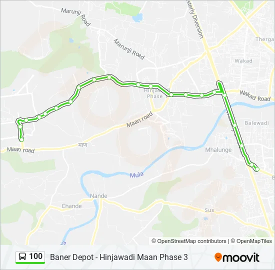 100 Bus Line Map