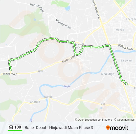 100 Bus Line Map