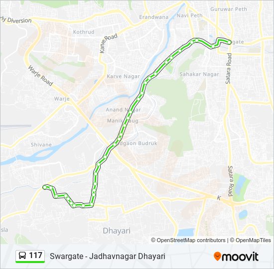 117 bus Line Map