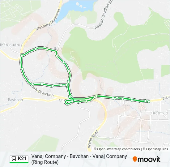 K21 Bus Line Map