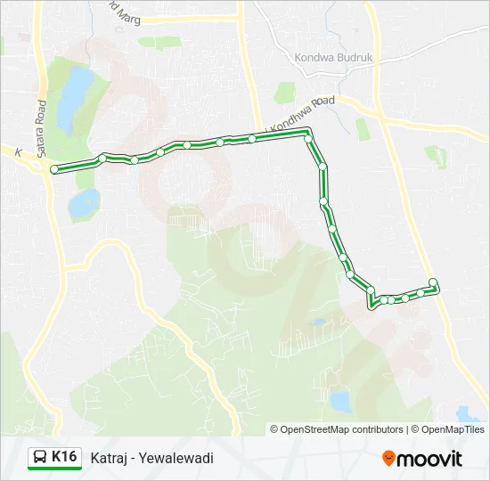 K16 Bus Line Map