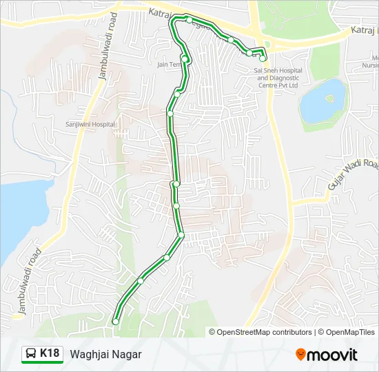 K18 Bus Line Map
