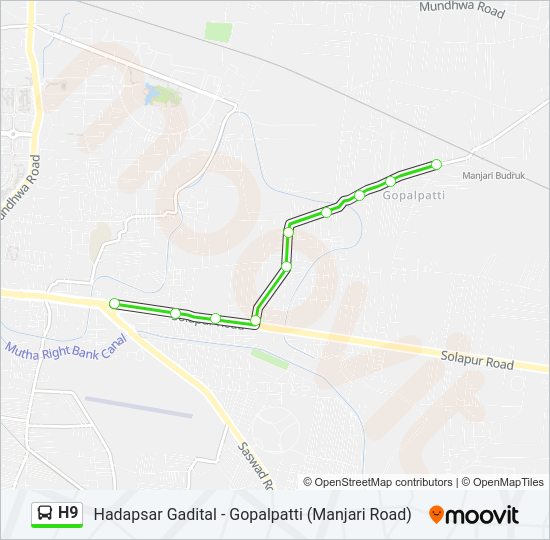 H9 Bus Line Map