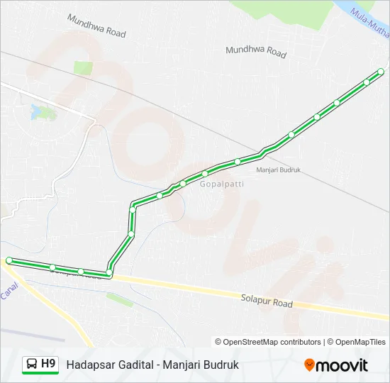 H9 Bus Line Map