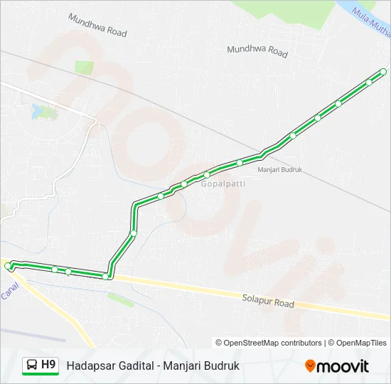 H9 Bus Line Map
